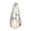 Sterling Silver w/CZ 7-8mm FW Cultured Button Pearl Pendant