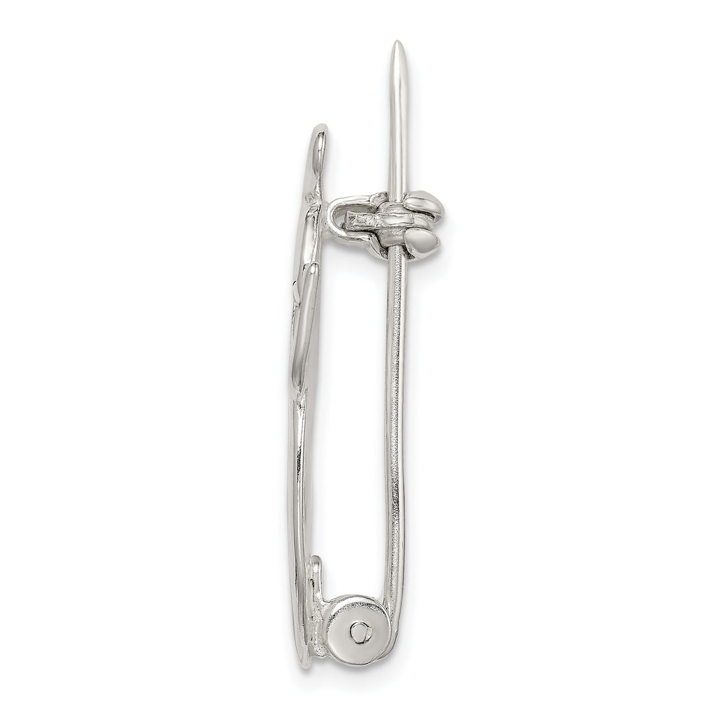 Sterling Silver 925 Angel Prayer Pin with Polished Finish Women's AcceSterling Silverory