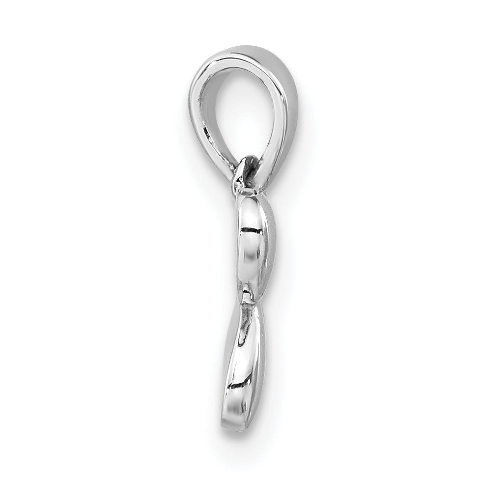 Sterling Silver Polished & Satin CZ Butterfly Pendant Secondary image