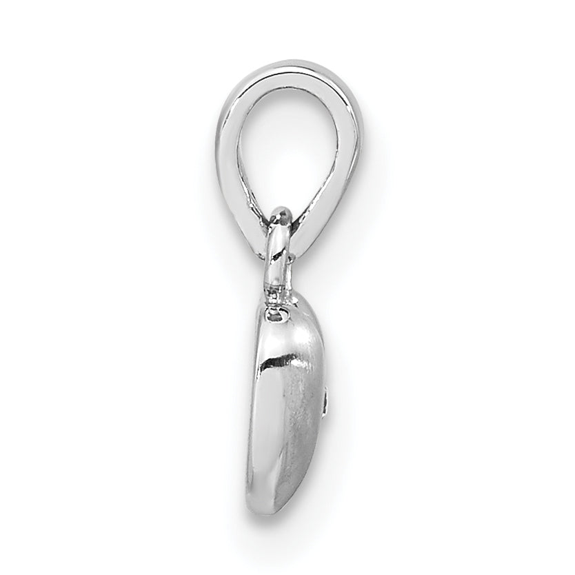 Sterling Silver Polished & Satin CZ Heart Pendant