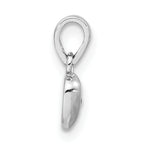 Sterling Silver Polished & Satin CZ Heart Pendant
