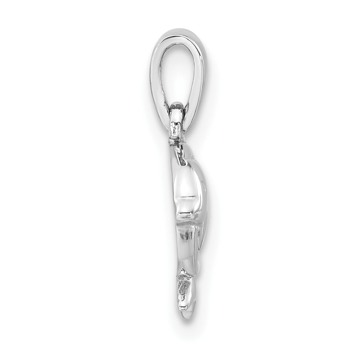 Sterling Silver Polished Dolphin in Hoop Pendant Secondary image