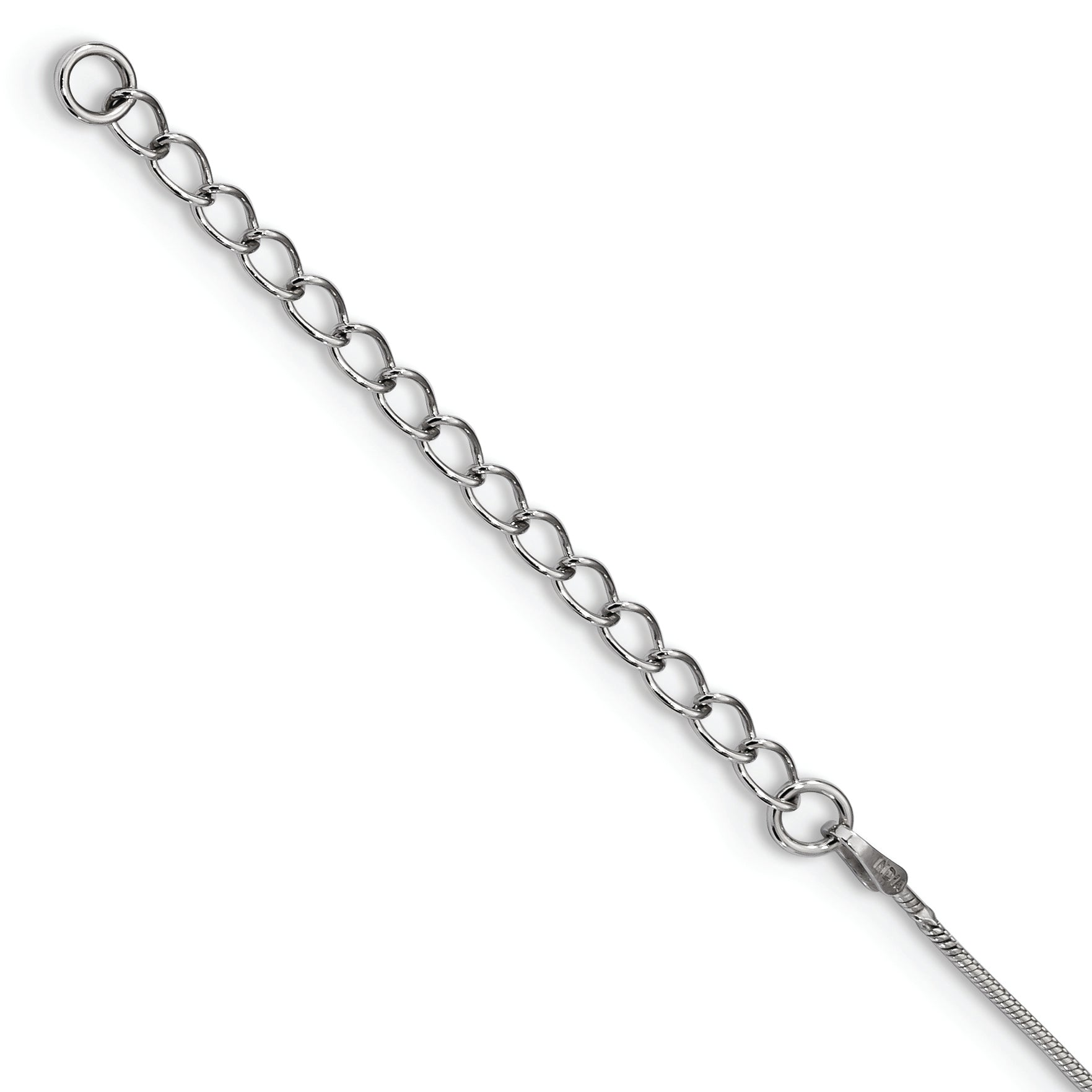 Sterling Silver Polished Diamond/Blue Diamond Chain Slide