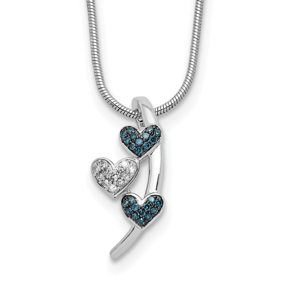 Diamond Slide Necklace in Sterling Silver, 457mm (1/8 ct. tw.) - Sophia Jewelers Main image