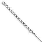Sterling Silver Polished Diamond/Blue Diamond Chain Slide