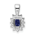 Sterling Silver Rhodium-plated CZ & Synthetic Blue Stone Pendant