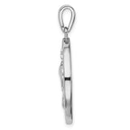 Sterling Silver Rhodium-plated Blue Inlay Created Opal Dolphins Pendant