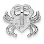 Sterling Silver Rhodium-plated Blue Inlay Created Opal Crab Slide
