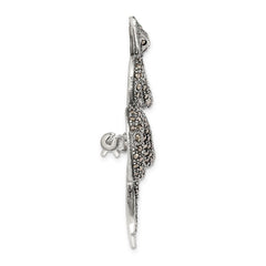 Sterling Silver Antiqued Marcasite Snake Pin