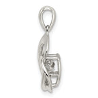 Sterling Silver Platinum-plated Vibrant CZ Crystal Zirconia Pendant