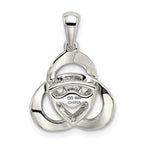 Sterling Silver Platinum-plated Vibrant CZ Crystal Zirconia Pendant