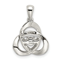 Sterling Silver Platinum-plated Vibrant CZ Swarovski Zirconia Pendant