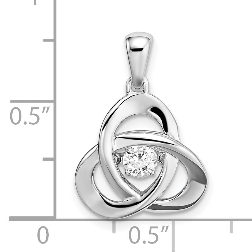 Sterling Silver Platinum-plated Vibrant CZ Crystal Zirconia Pendant