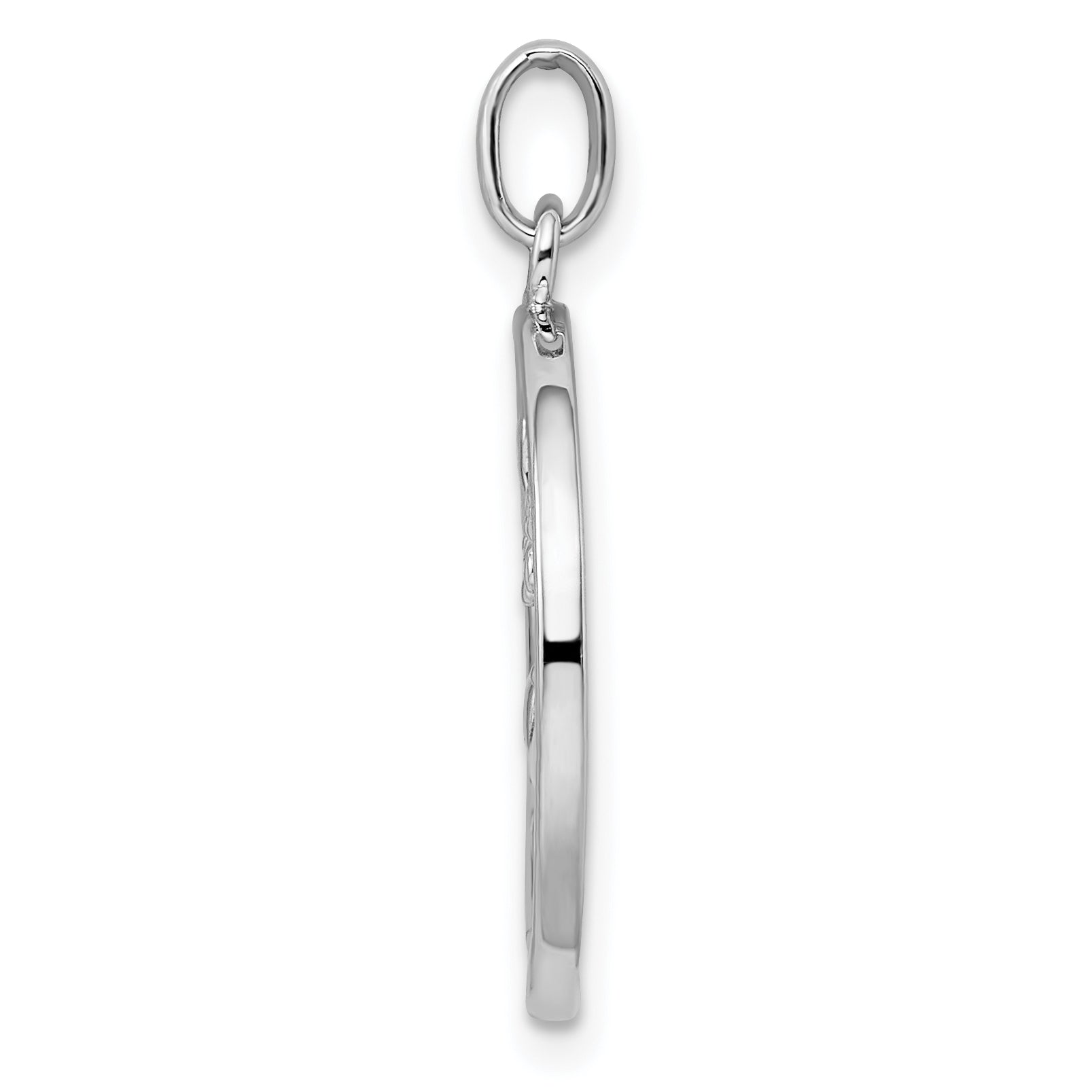 Sterling Silver Rhodium-plated Polished Bird and Flowers Pendant Secondary image