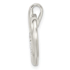 Sterling Silver Polished w/CZ Heart Slide