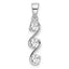 Sterling Silver Rhodium-plated Swirl 3-stone CZ Pendant