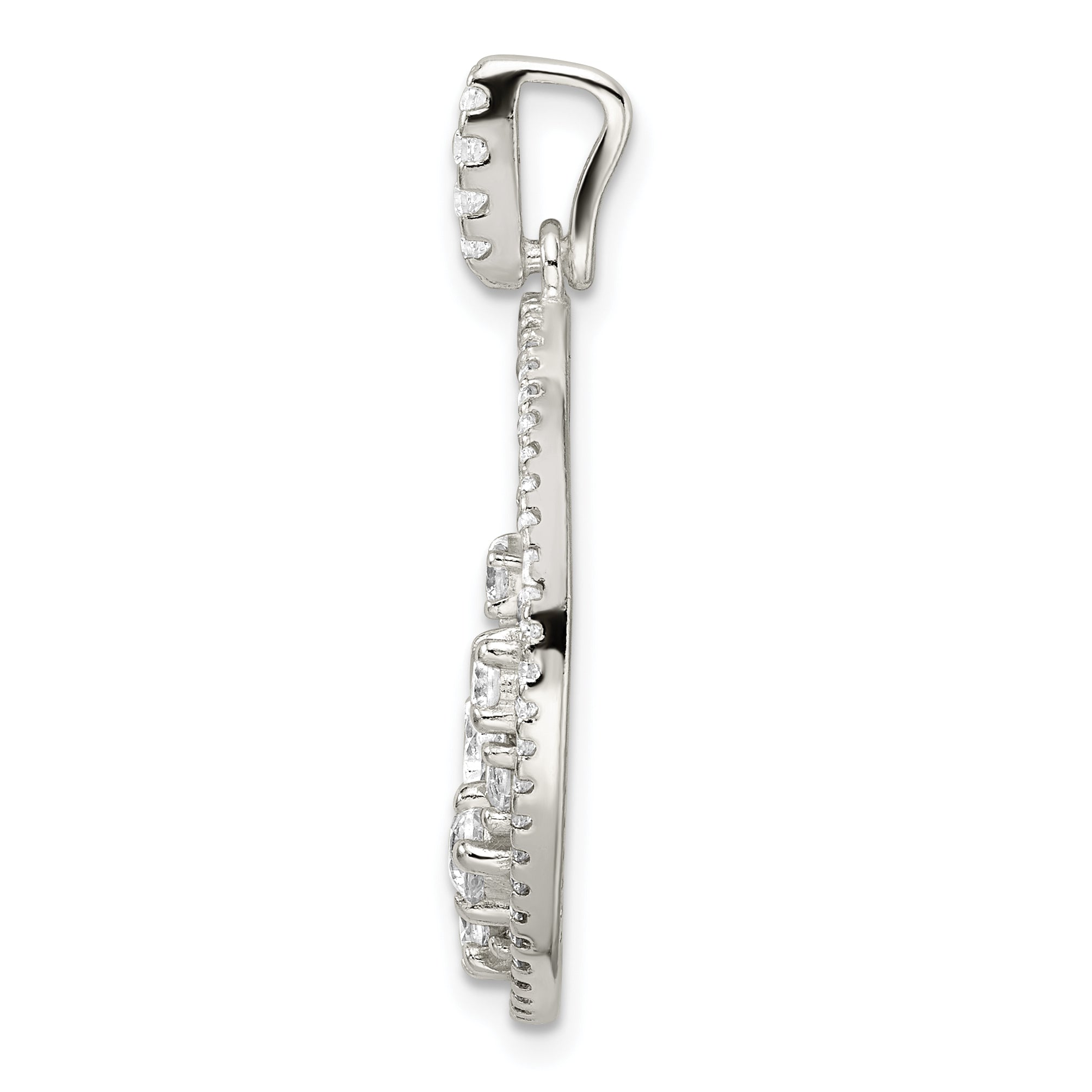 Sterling Silver CZ Circle Pendant Secondary image