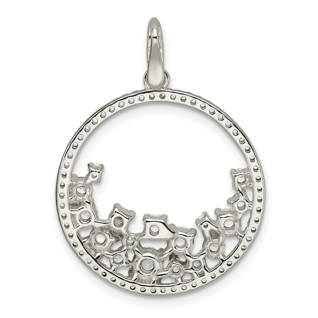 Sterling Silver CZ Circle Pendant