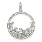 Sterling Silver CZ Circle Pendant