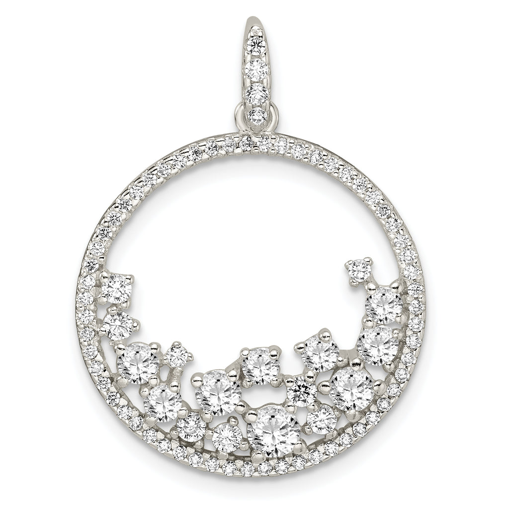 Sterling Silver CZ Circle Pendant