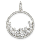 Sterling Silver CZ Circle Pendant