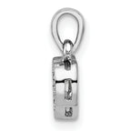 Sterling Silver Rhodium-plated CZ Polished Heart Pendant