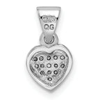 Sterling Silver Rhodium-plated CZ Polished Heart Pendant