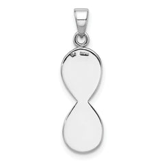 Sterling Silver Rhodium-plate Laser-cut Infinity Symbol Pendant
