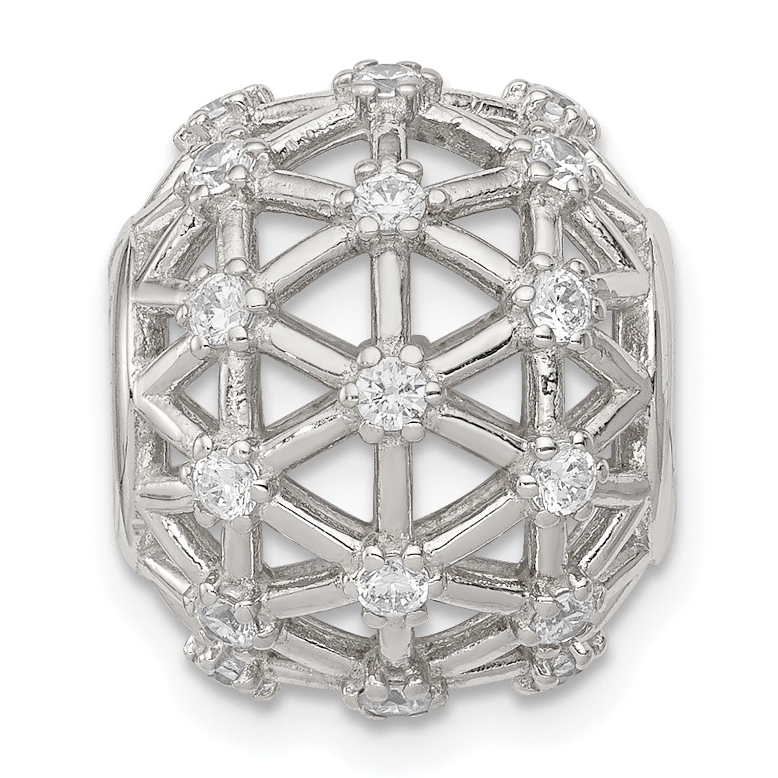 Sterling Silver CZ Slide Pendant