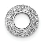Sterling Silver Rhodium-plated CZ Bead Pendant