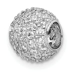 Sterling Silver Rhodium-plated CZ Bead Pendant