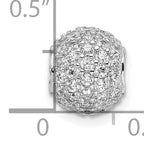 Sterling Silver Rhodium-plated CZ Bead Pendant