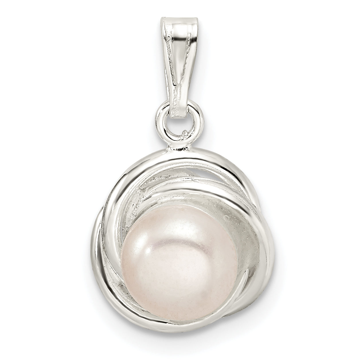 Sterling Silver Polished Synthetic Pearl Pendant Main image