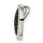Sterling Silver Black/White Crystal Circle Chain Slide