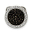 Sterling Silver Black and White Crystal Circle Chain Slide