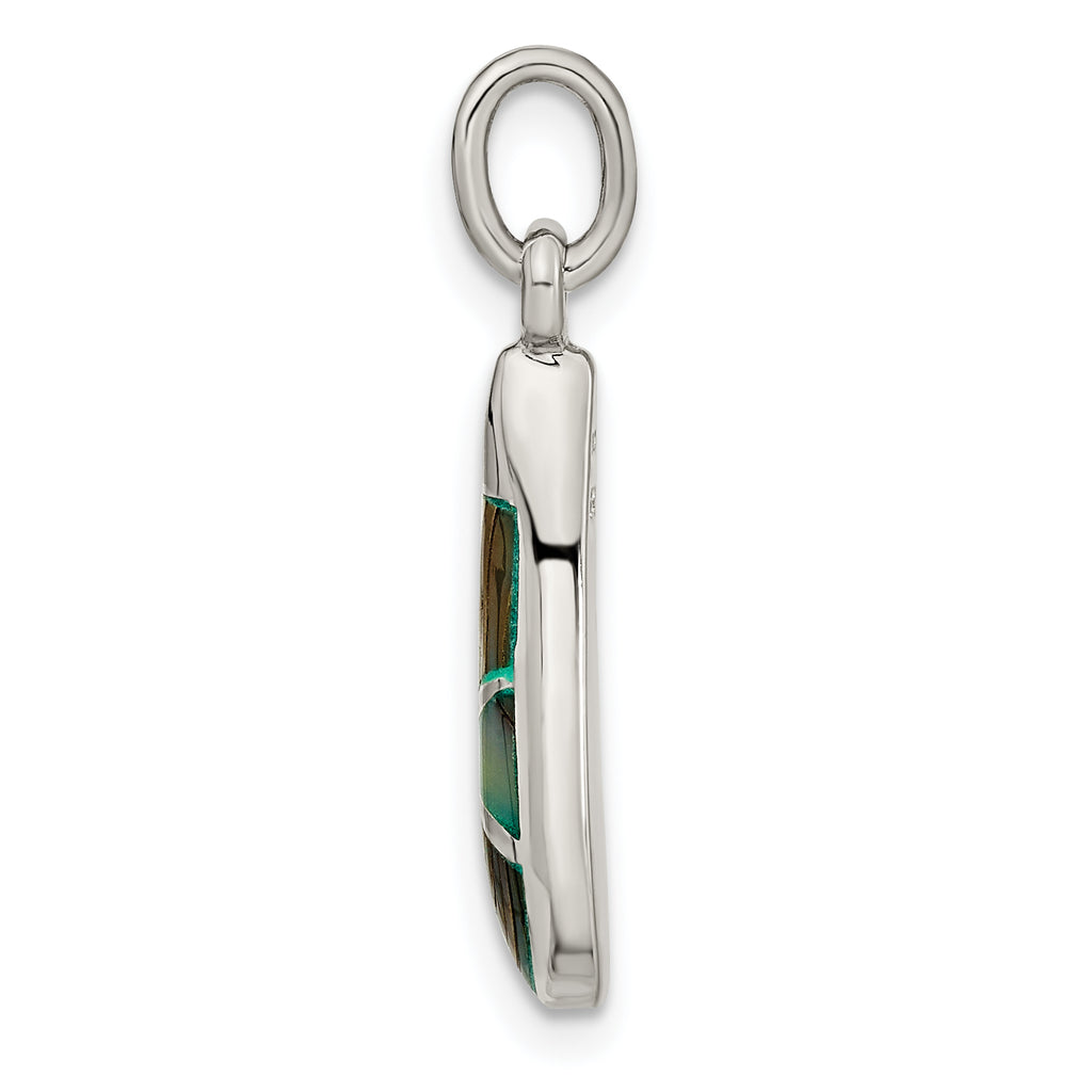 Sterling Silver Abalone Teardrop Pendant