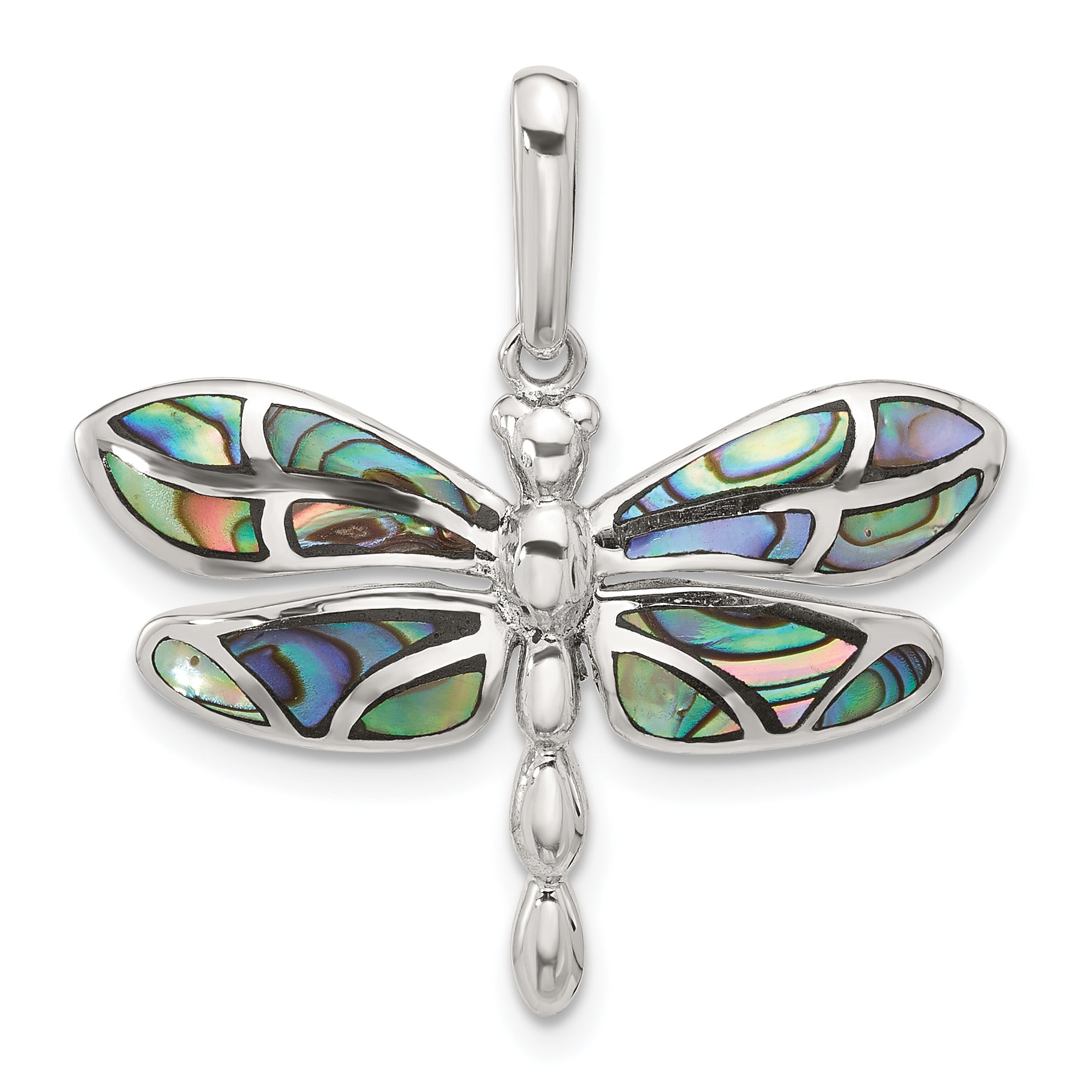 Sterling Silver Abalone Dragonfly Pendant Main image
