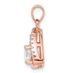 Sterling Silver Rose-tone Triangle CZ Pendant