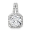 Sterling Silver Rhodium-platedCZ Halo Pendant