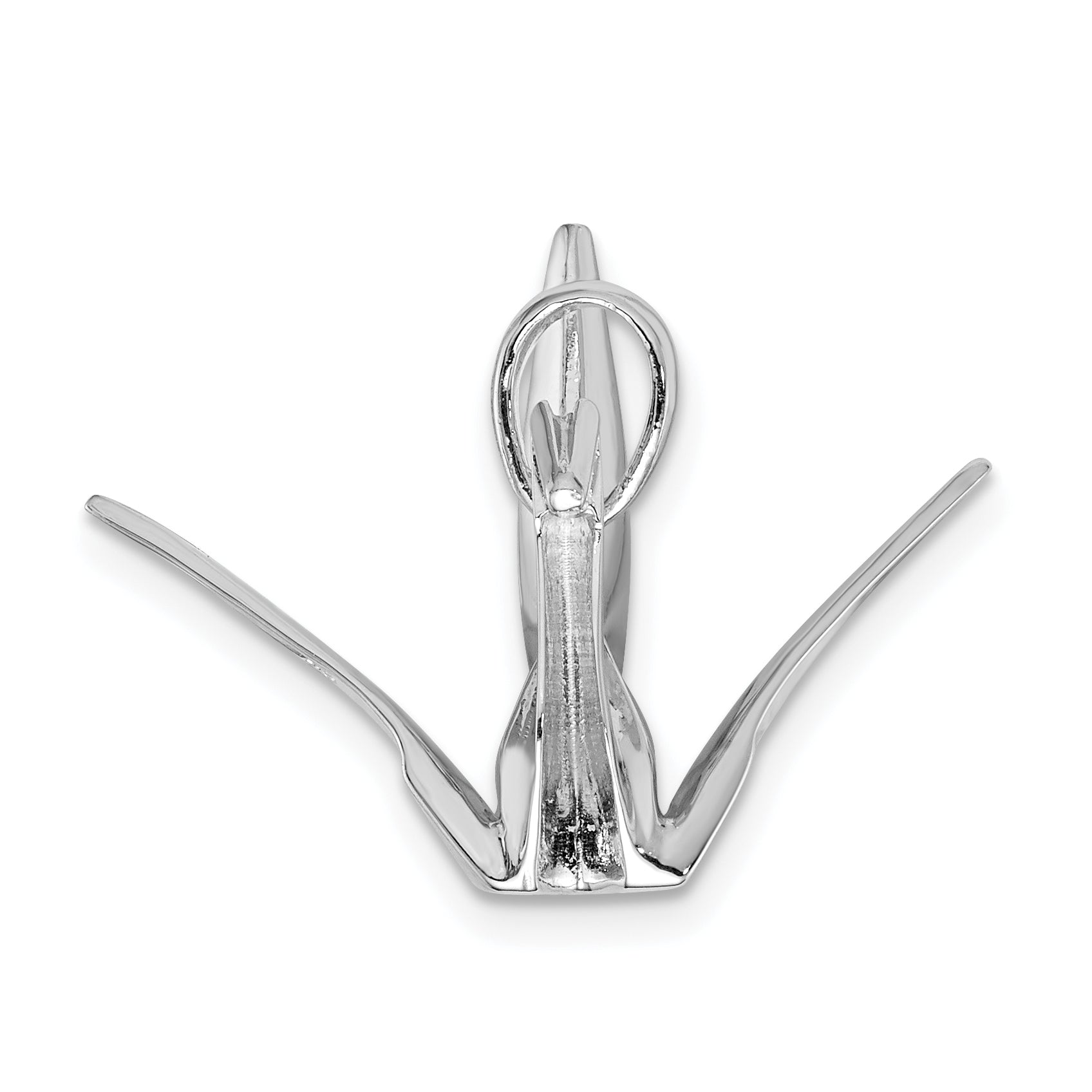 Sterling Silver Rhodium-plated Origami Crane Pendant Secondary image