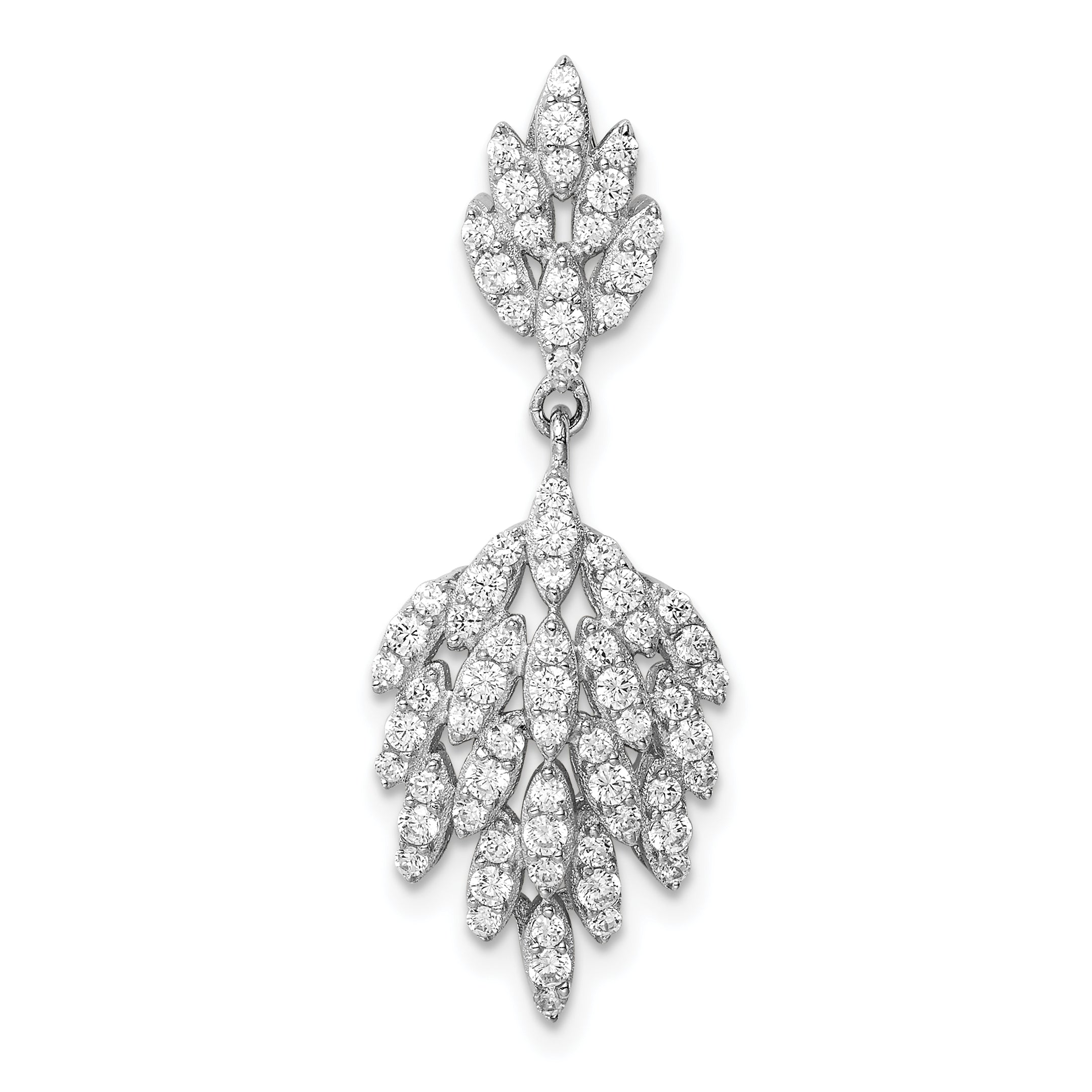 Sterling Silver Rhodium-plated CZ Dangle Pendant Main image