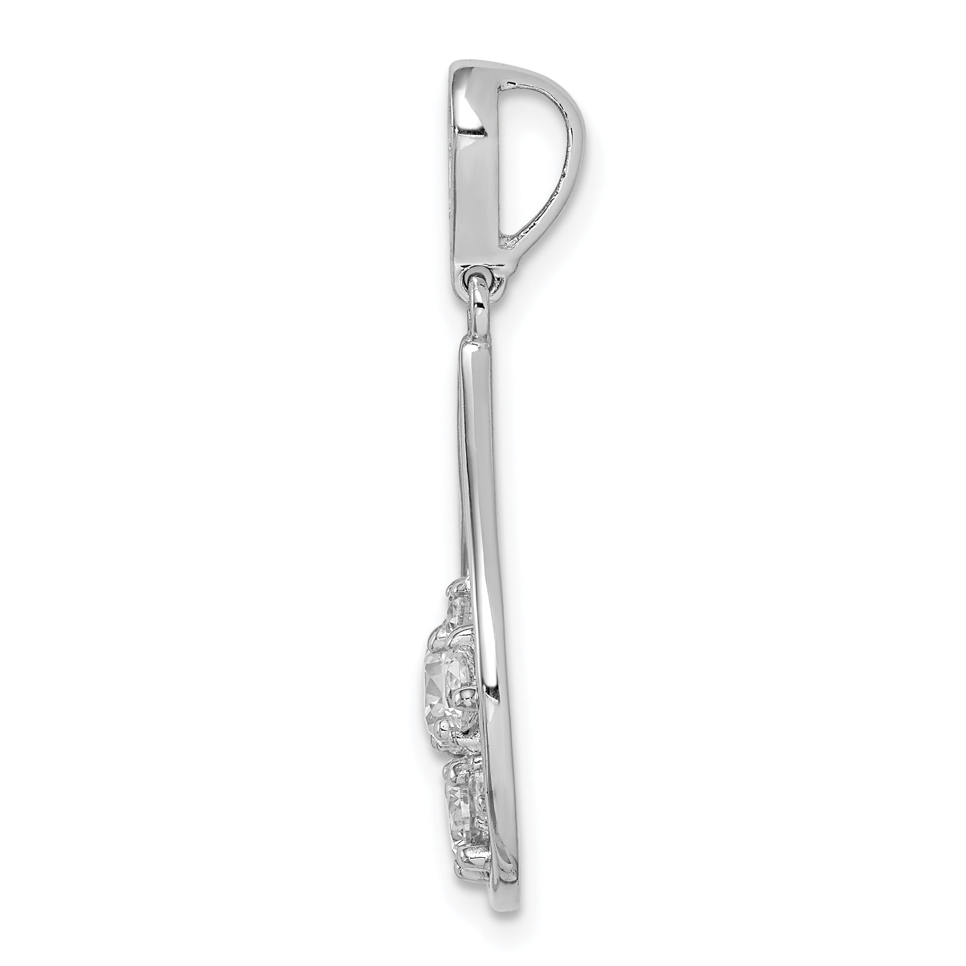 Sterling Silver Rhodium Plated CZ Pendant Secondary image