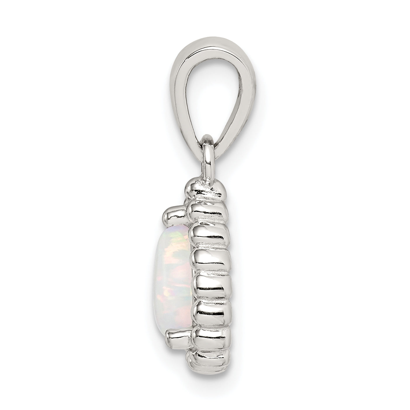 Sterling Silver Lab Created Opal Pendant Secondary image
