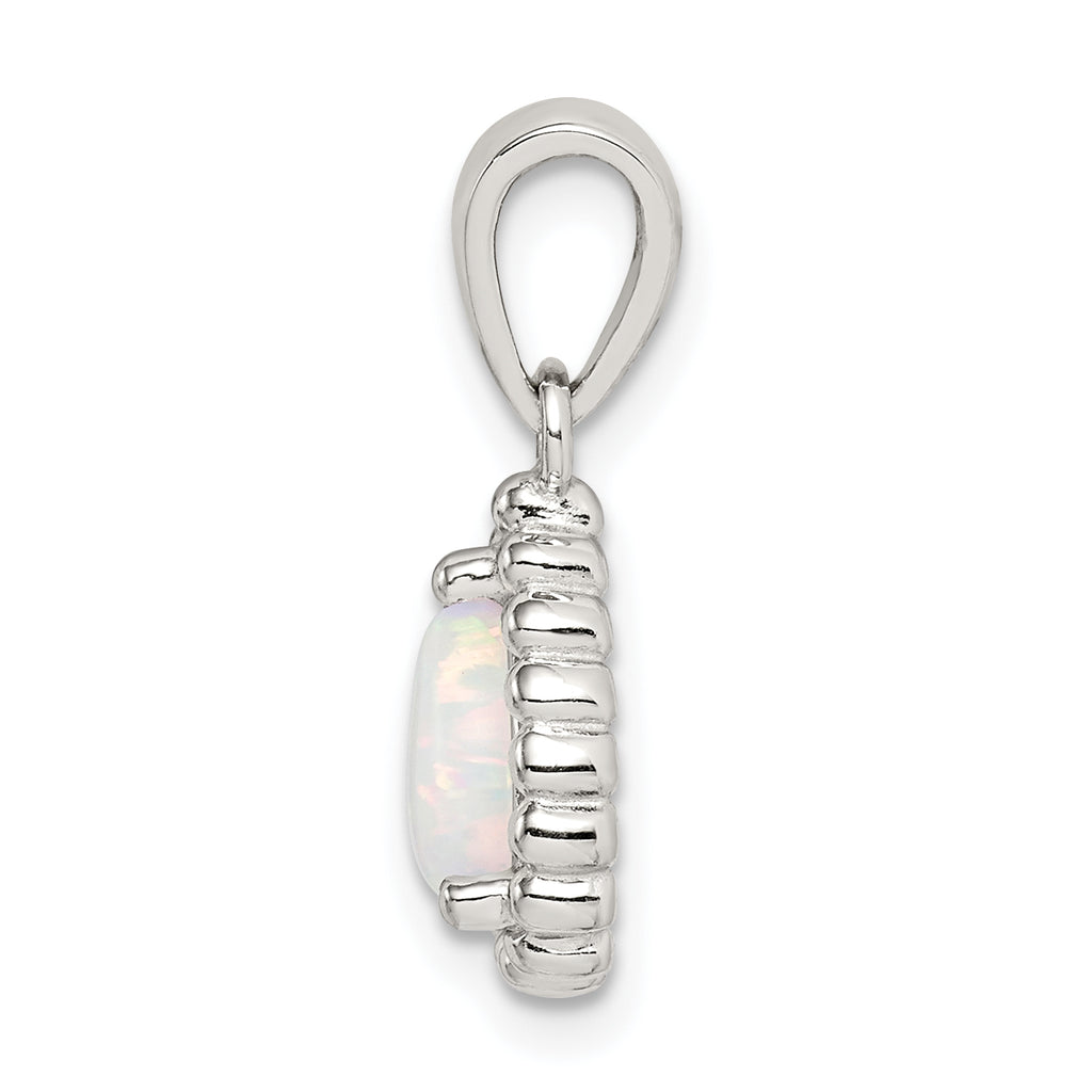 Sterling Silver Lab Created Opal Pendant
