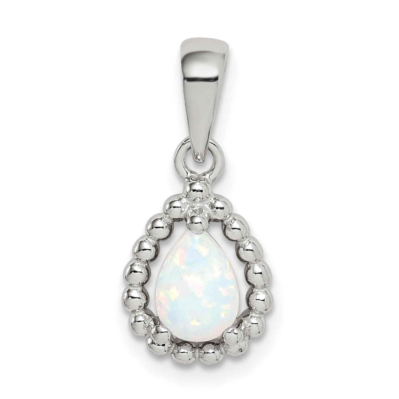 Sterling Silver Lab Created Opal Pendant Main image