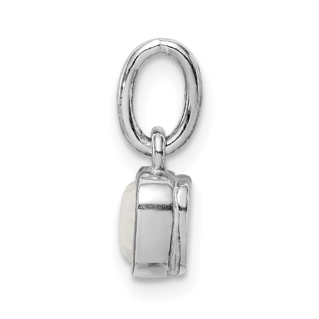 Sterling Silver Rhodium Plated Lab Created Opal Heart Pendant Secondary image