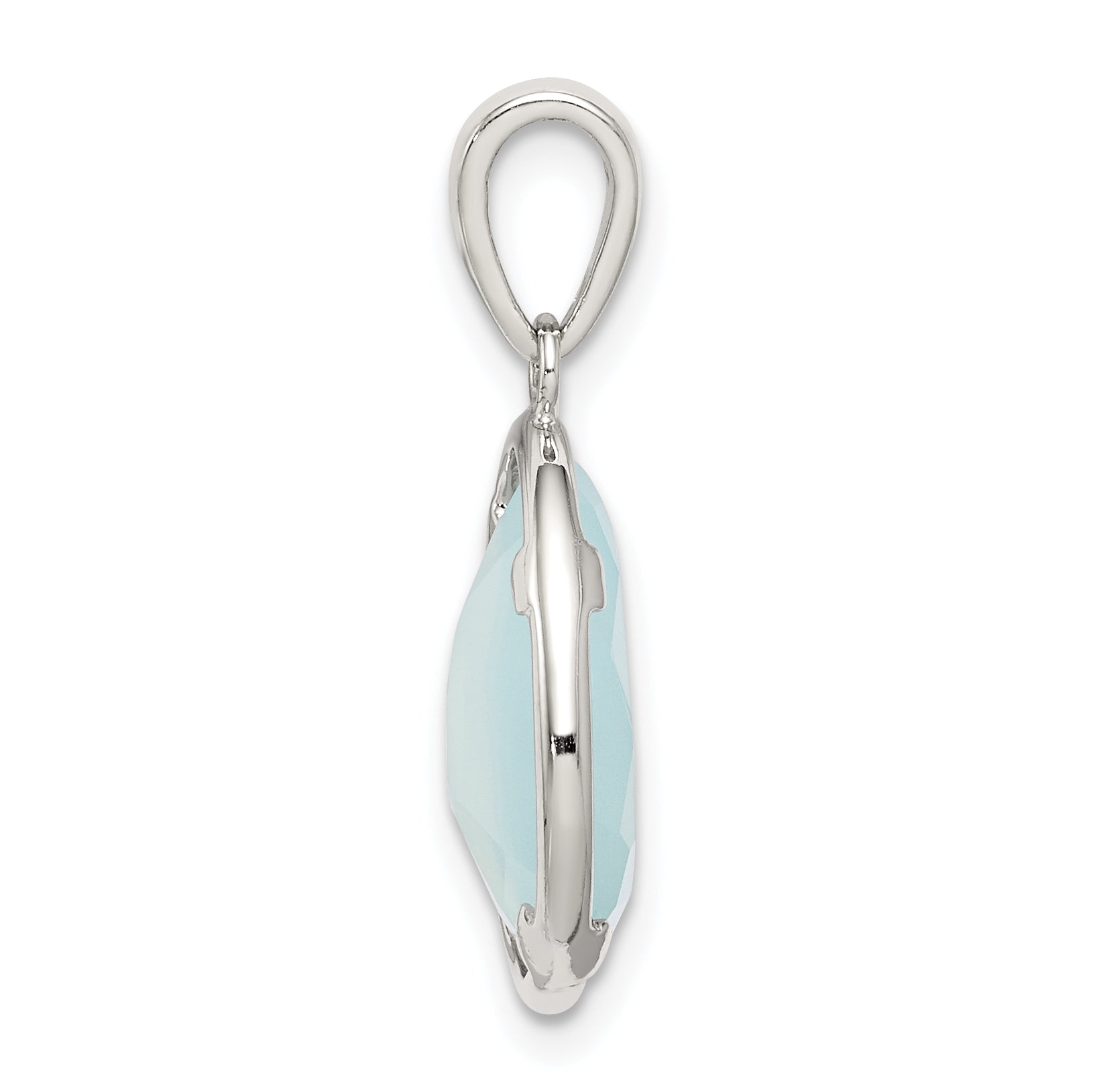 Sterling Silver Blue Chalcedony Stone Pendant Secondary image