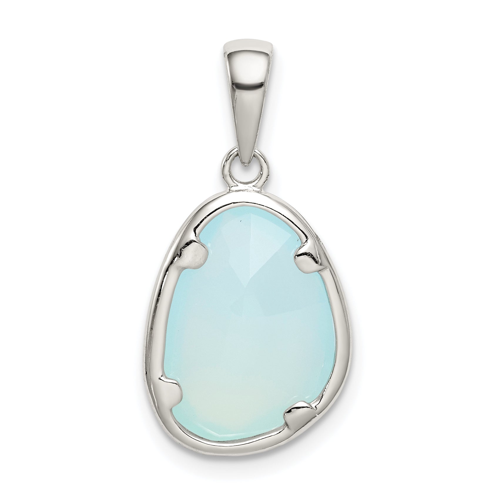 Sterling Silver Blue Chalcedony Stone Pendant Main image