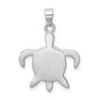 Sterling Silver Rhodium-plated Polished Created Opal Turtle Pendant