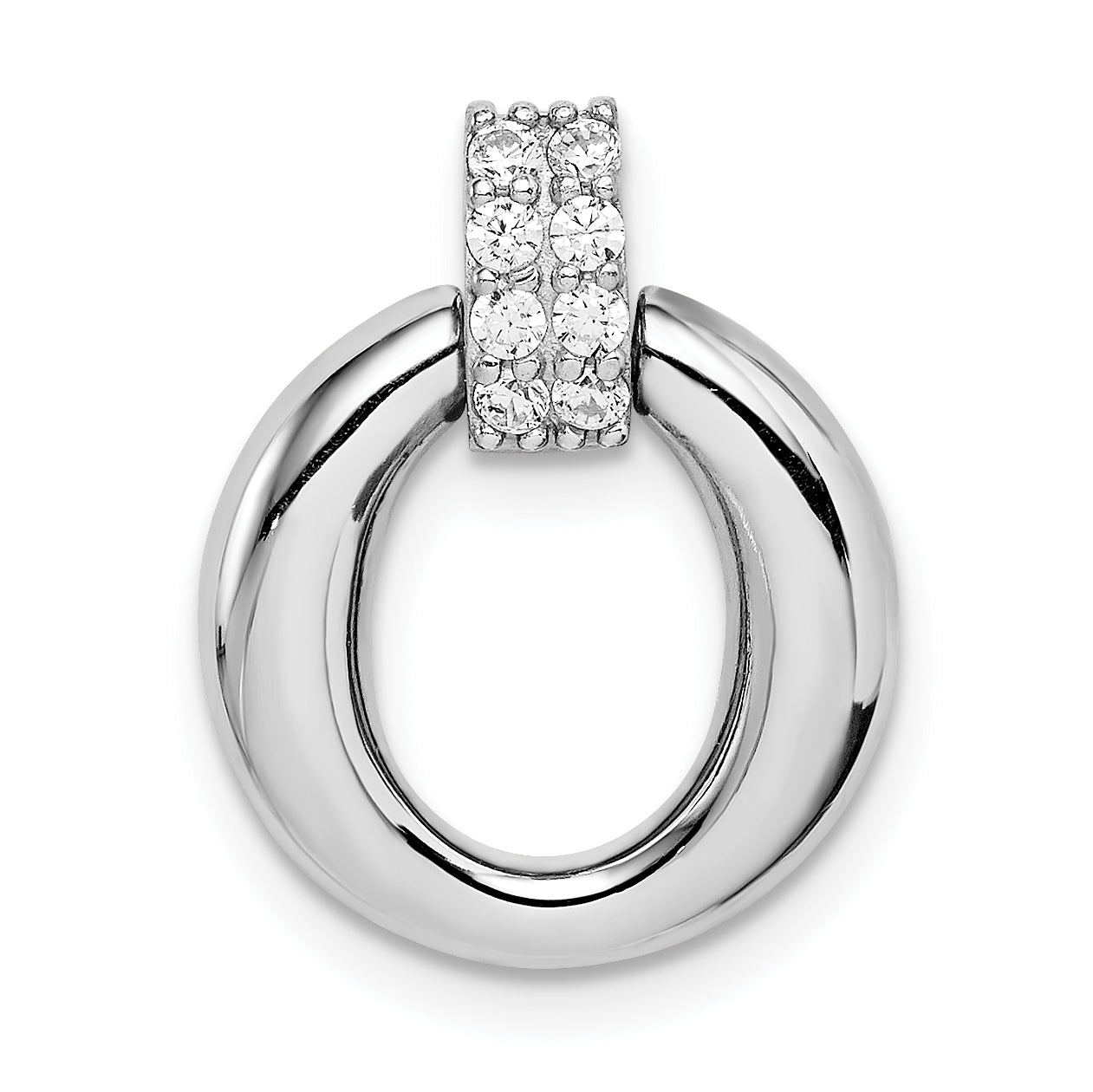 Sterling Silver Rhodium Plated CZ Pendant Main image